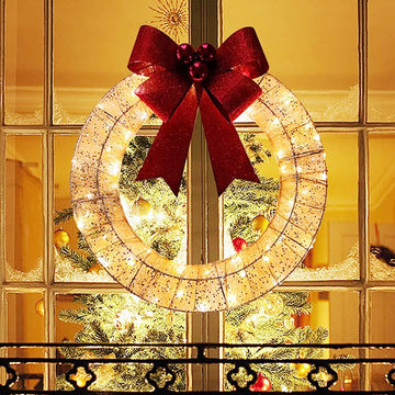 Christmas LED Bowknot Wreath