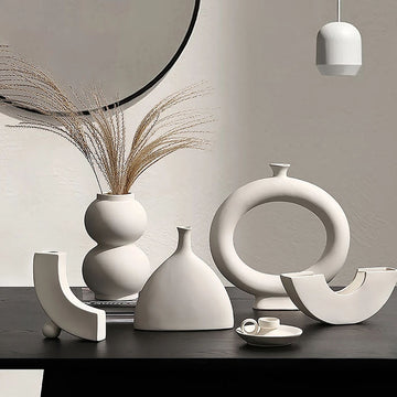 Candle & Flower Ceramic Vase