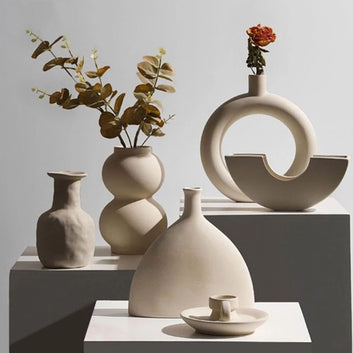 Candle & Flower Ceramic Vase